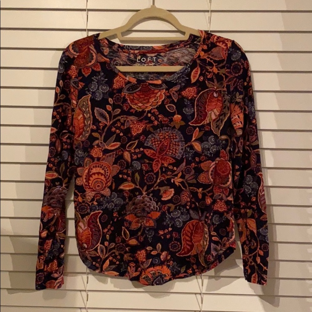 Loft vintage soft paisley long sleeve shirt